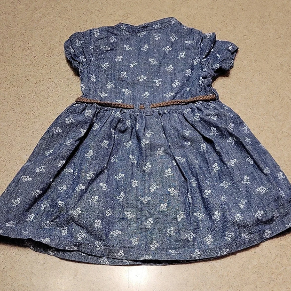 Carter's Blue Dress With Belt And Matching Diaper Cover SIZE 12 MONTHS - Picture 5 of 6